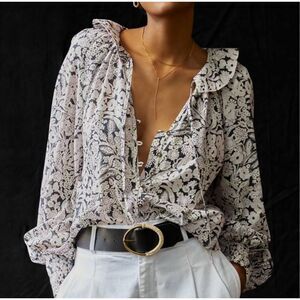 Anthropologie Peasant Blouse size M cotton top NWOT